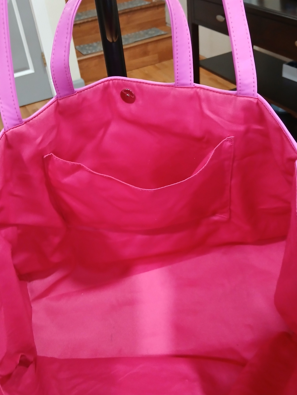XL Telfar Pink Vegan Leather Tote with Embossed Logo/ Dual Straps - Picture 6 of 9